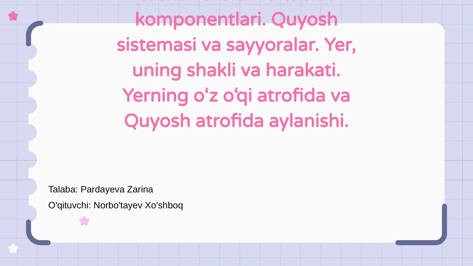 Tabiat Haqida Asosiy Tushunchalar