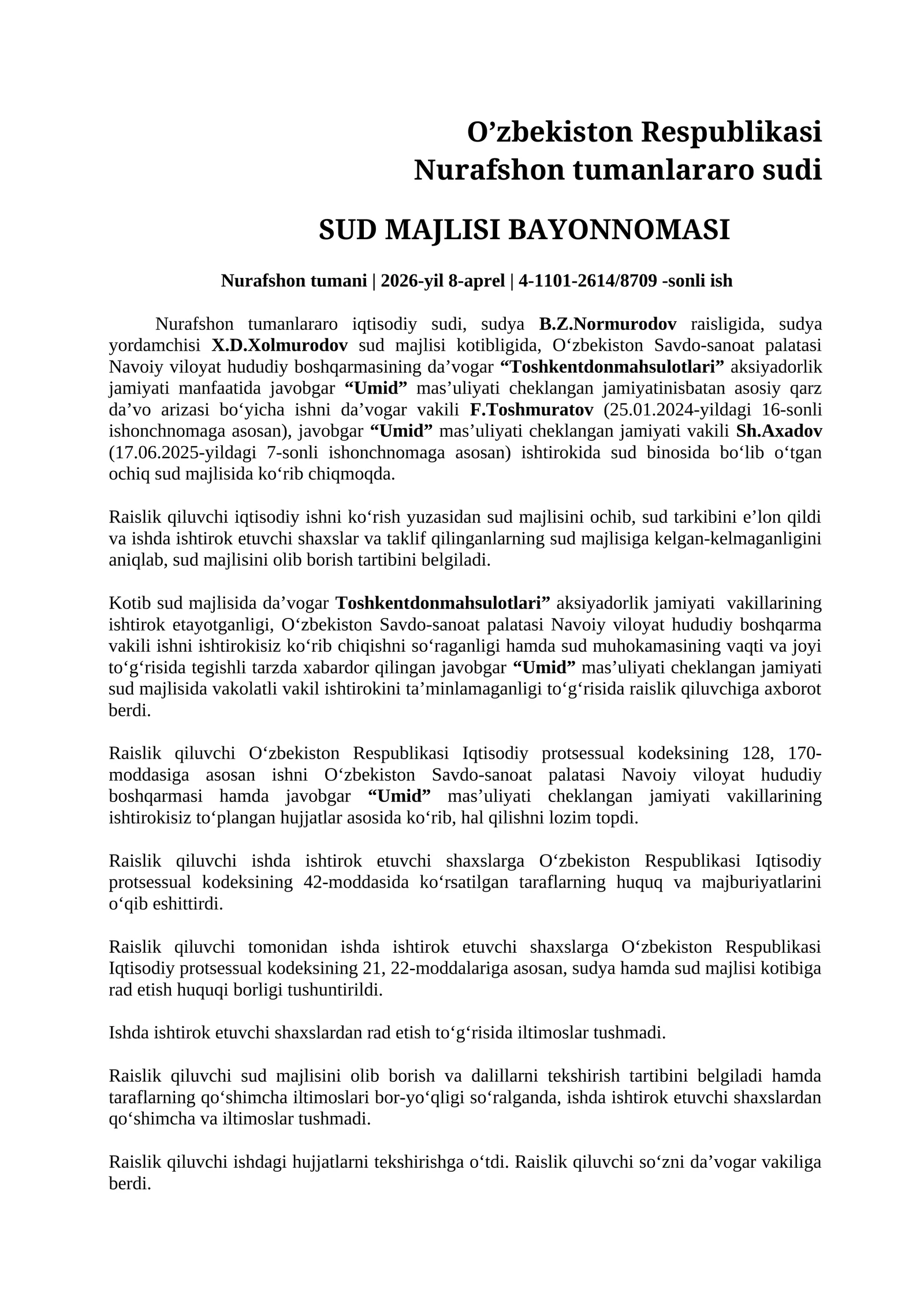 Sud majlisi bayonnomasi