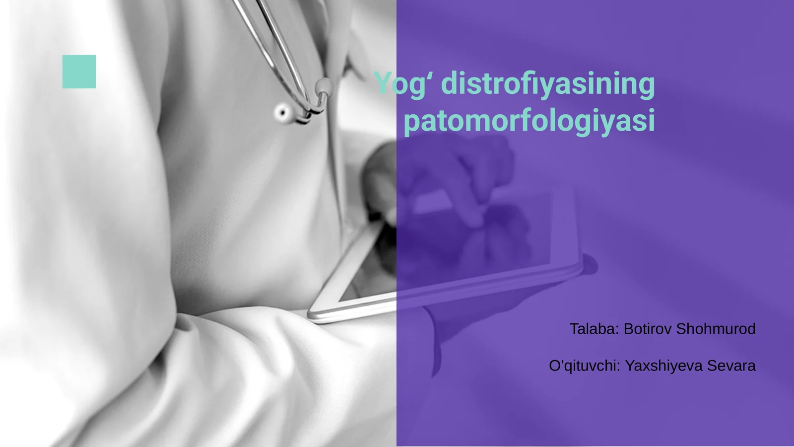 Yogʻ distrofiyasining patomorfologiyasi
