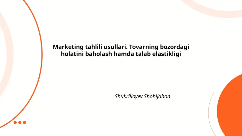 Marketing tahlili usullari
