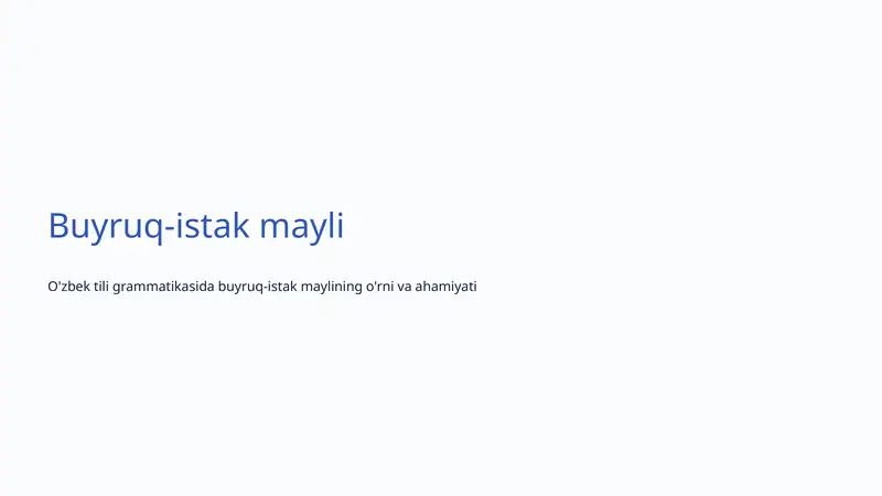 Buyruq-istak mayli