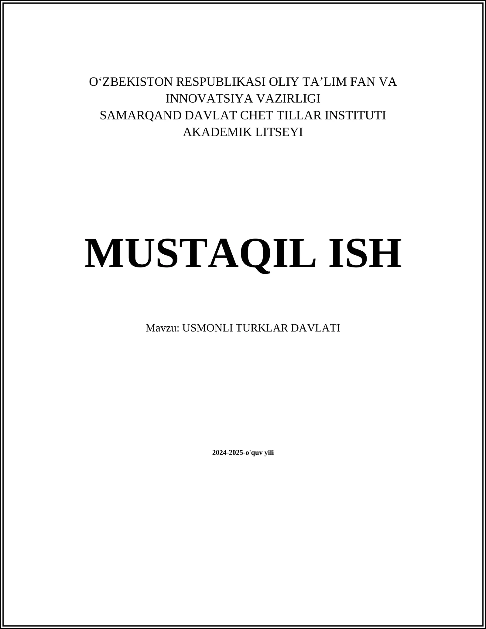 USMONLI TURKLAR DAVLATI