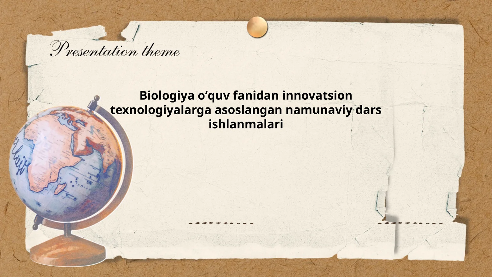 Biologiya oʻquv fanidan innovatsion texnologiyalarga asoslangan namunaviy dars ishlanmalari