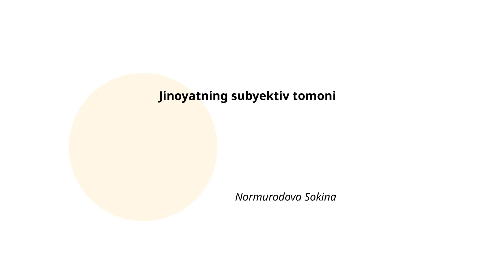 Jinoyatning subyektiv tomoni