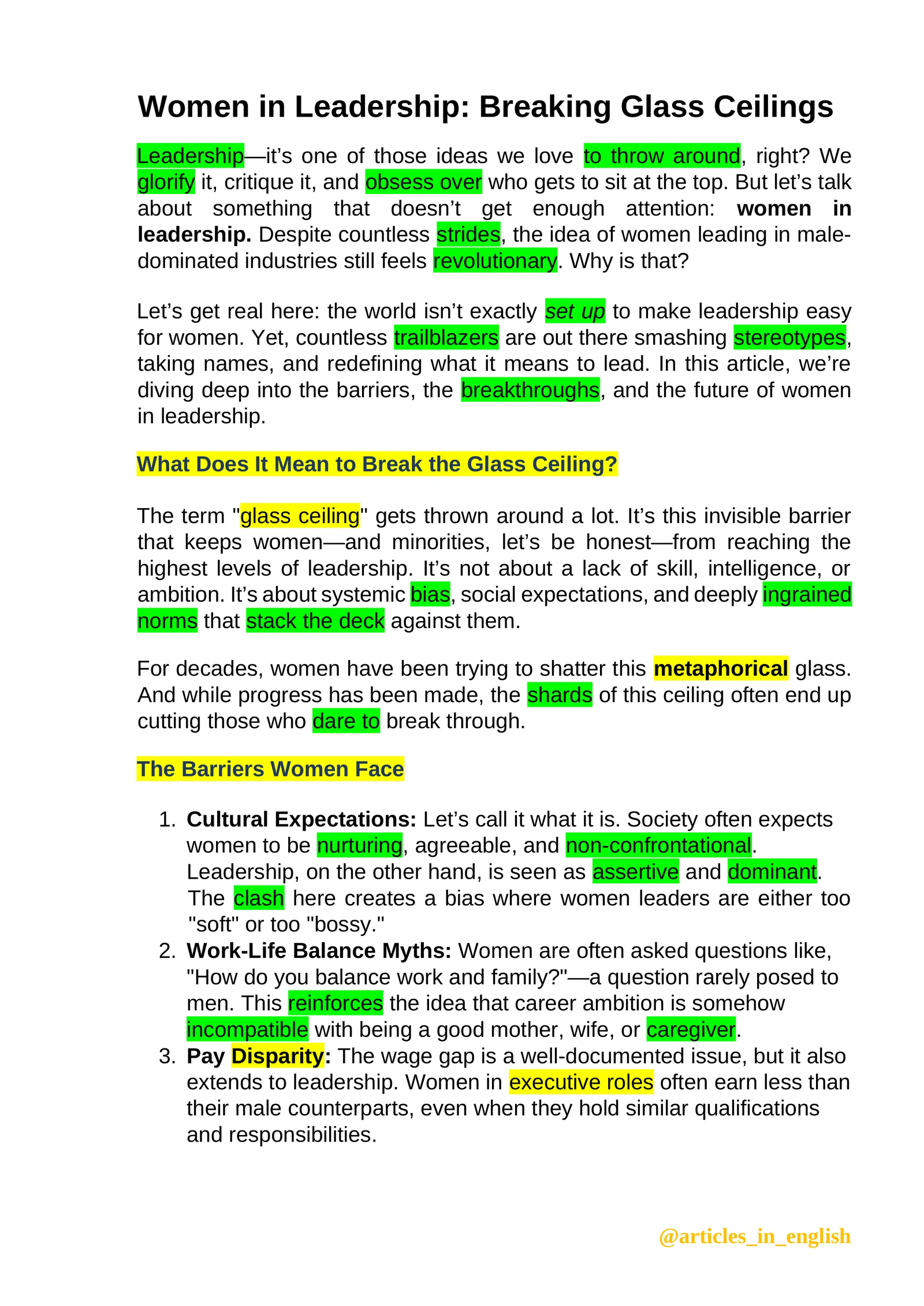 Women in Leadership: Breaking Glass Ceilings