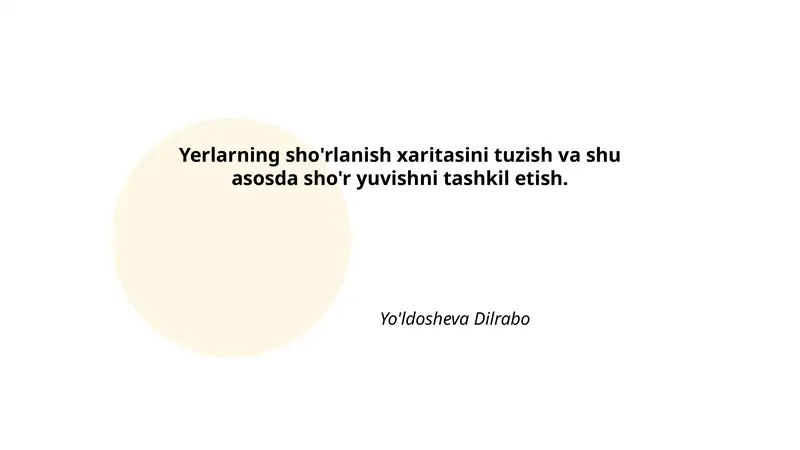 Yerlarning sho'rlanish xaritasini tuzish
