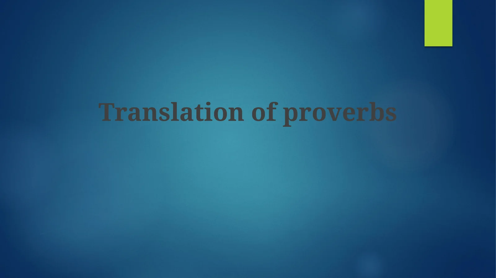 Proverbs Translation Guide