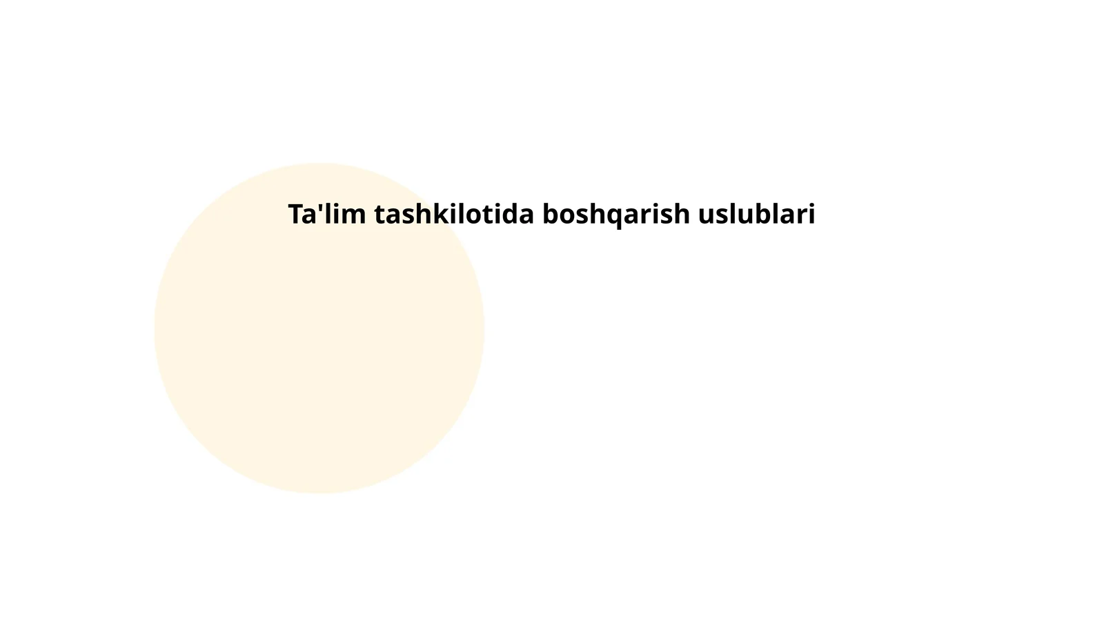Ta'lim tashkilotida boshqarish uslublari