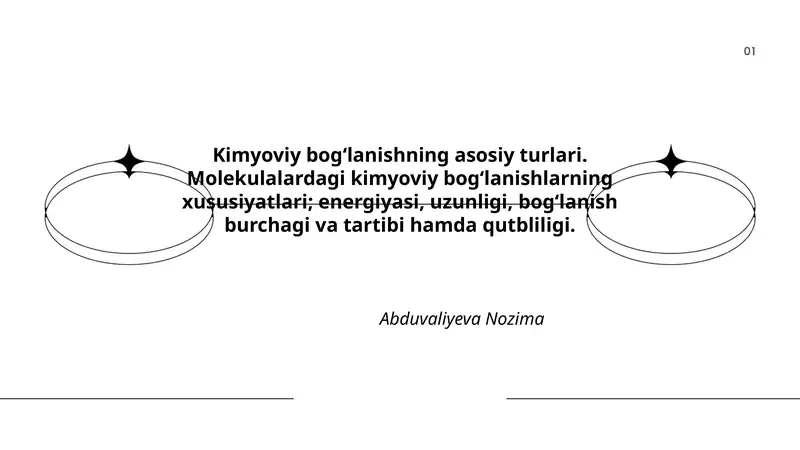 Kimyoviy bogʻlanishning asosiy turlari