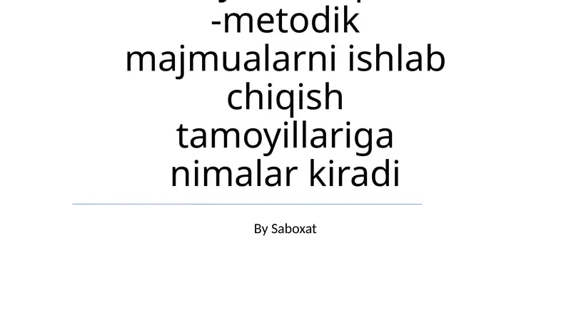 Texnologik ta'lim bo'yicha o'quv -metodik majmualar