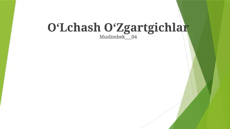 OʻLchash OʻZgartgichlar