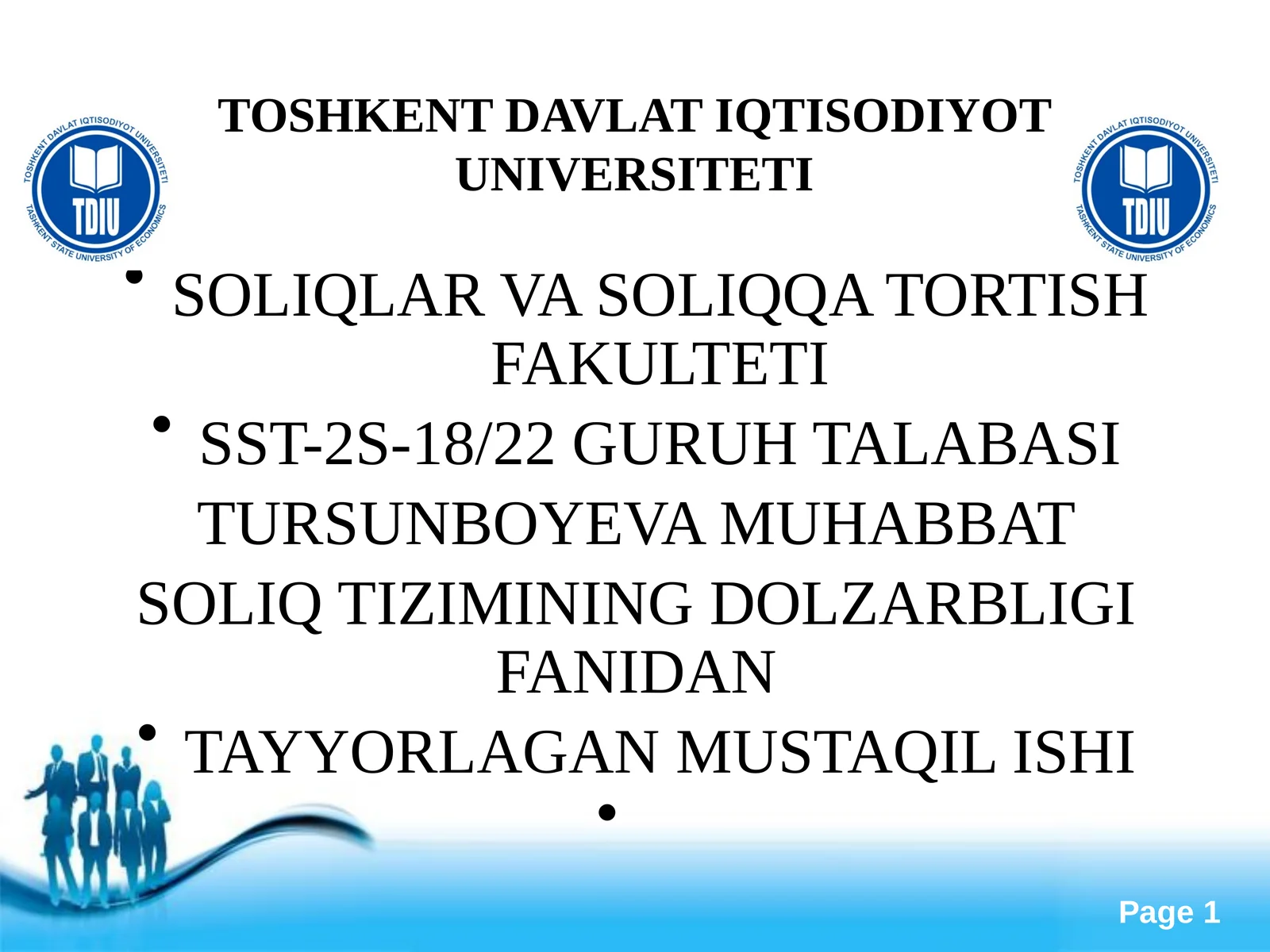 Soliqlar Tizimi Davlat Byudjeti Tizimi