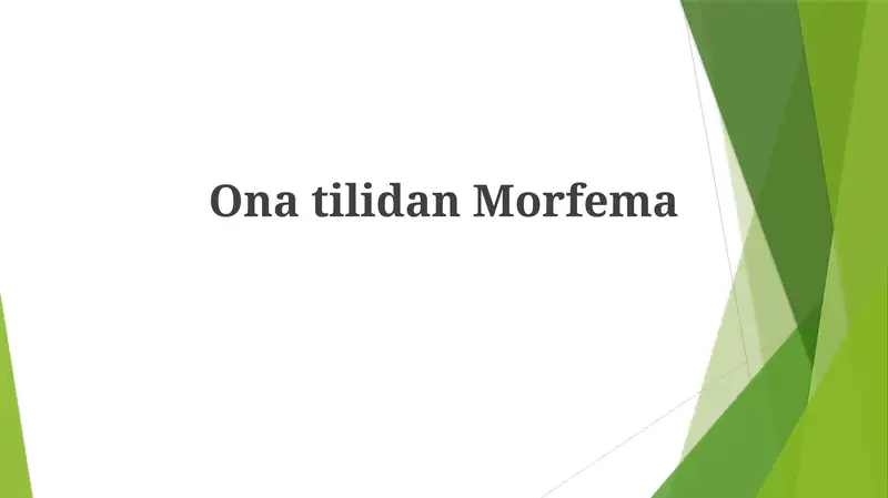 Morfema tahlili qo'llanilishi