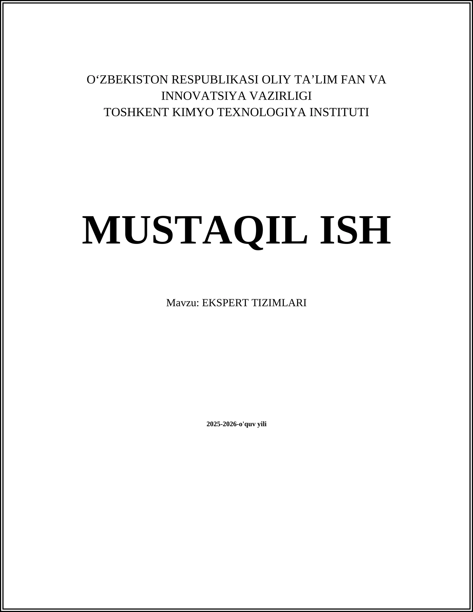 EKSPERT TIZIMLARI