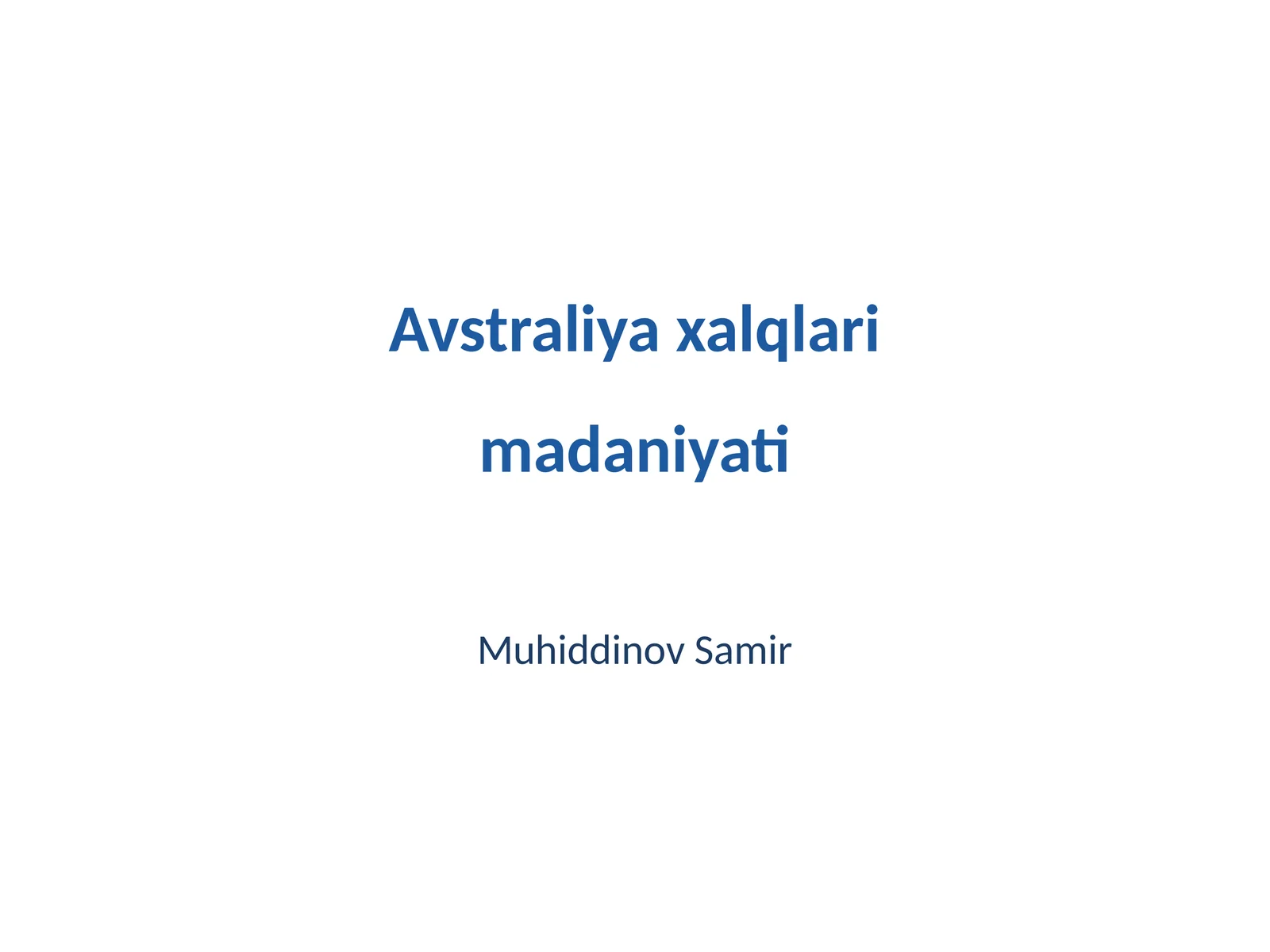Avstraliya xalqlari madaniyati