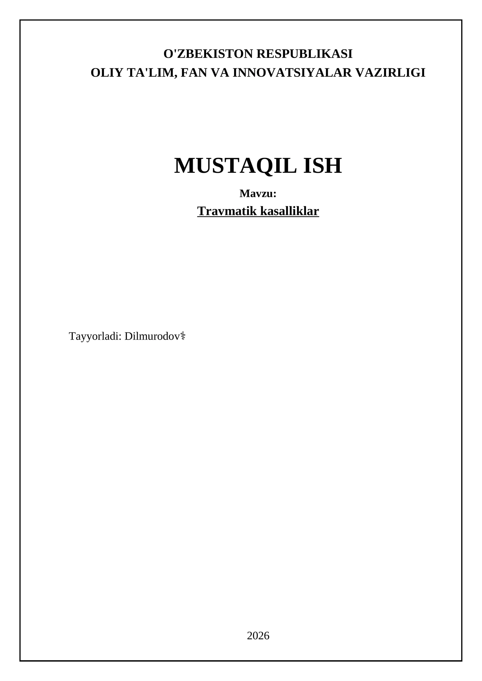Travmatik kasalliklar