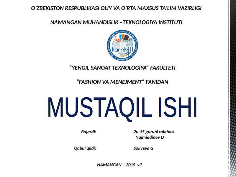 JAHON DIZAYNERLARI VA ULARNING ISHI