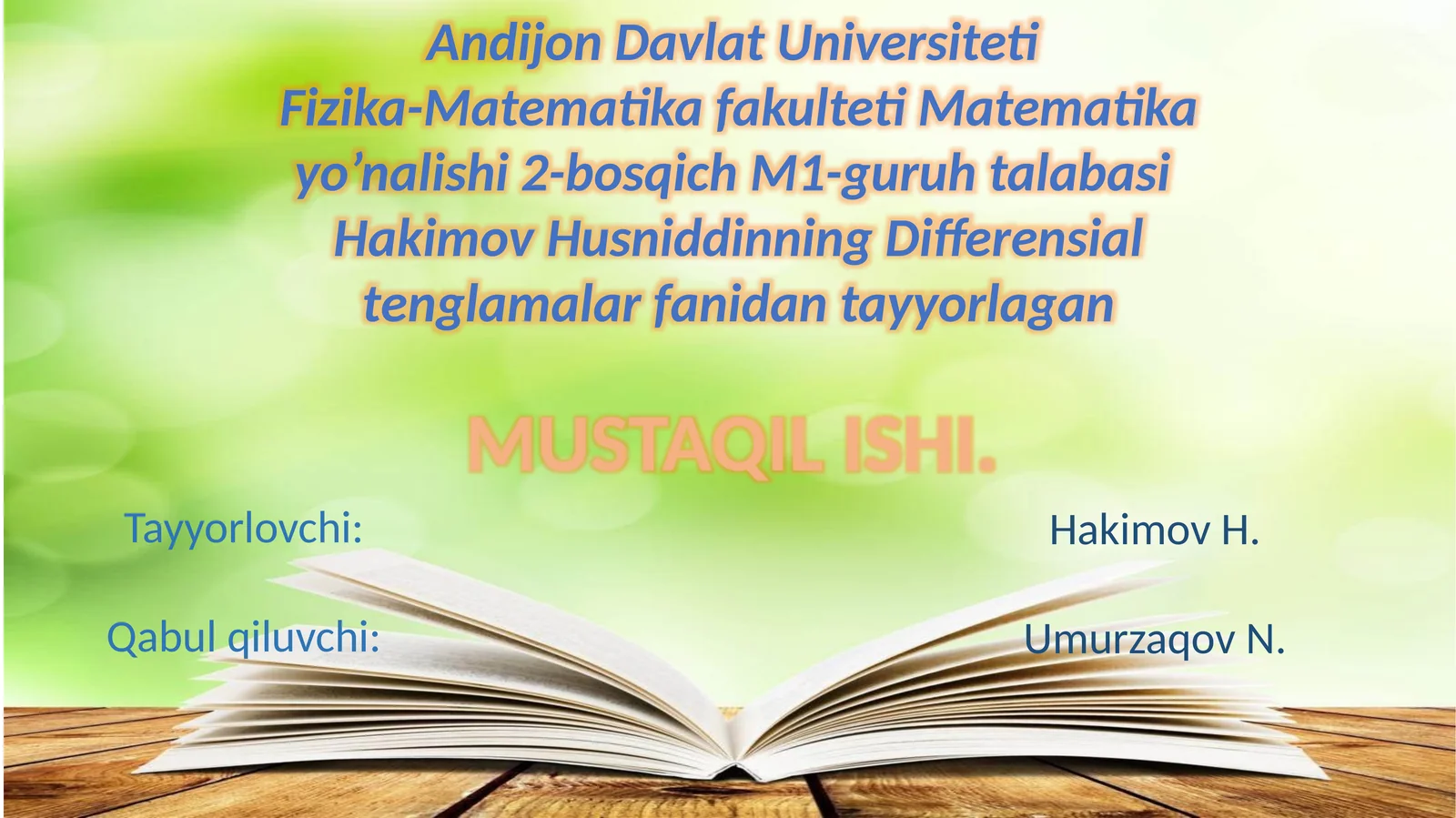 Matematika Yo'nalish