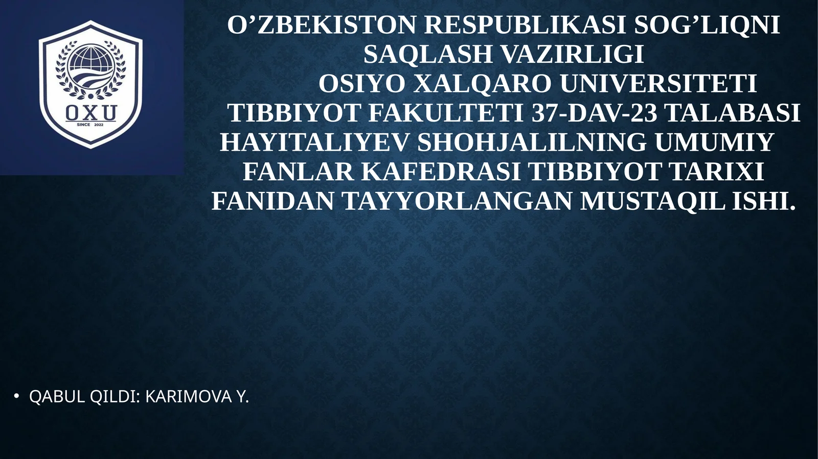 Qadimgi sivilizatsiyalar tibbiyotning umumiy xususiyatlari