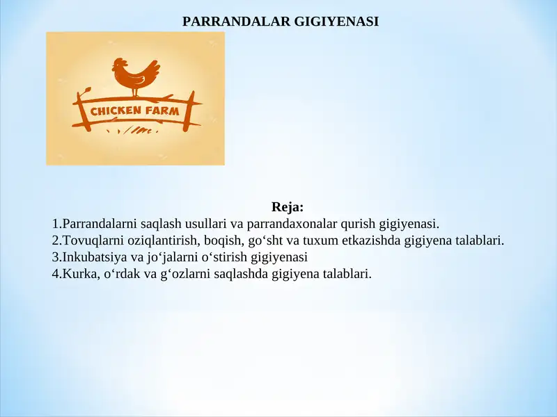 Parrandalar gigiyenasi