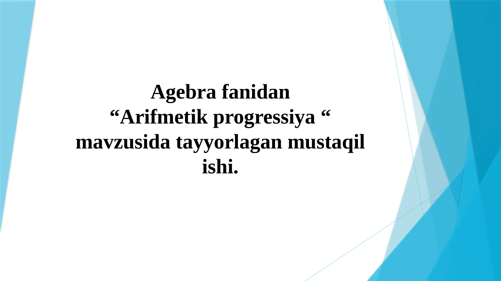 Arifmetik progressiya