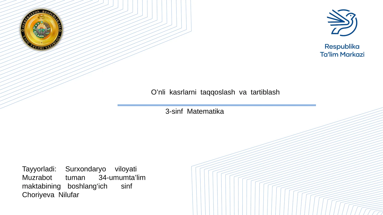 3-sinf Matematika