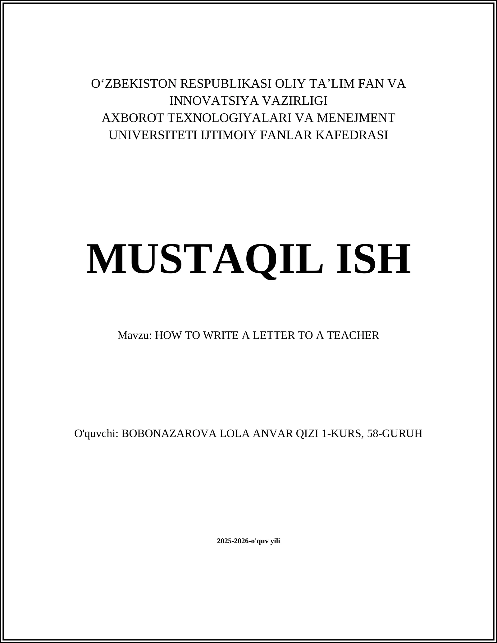 HOW TO WRITE A LETTER TO A TEACHER