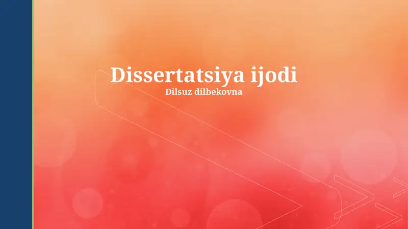 Dissertatsiya Yaratish Jarayoni