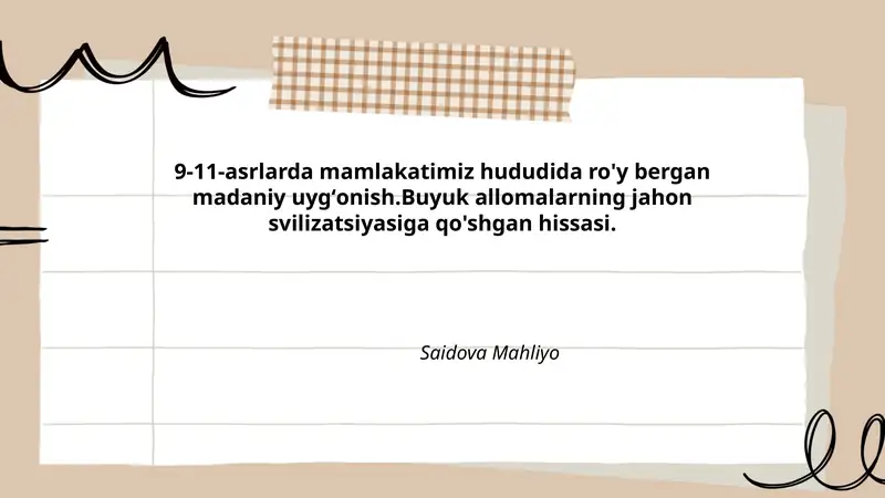 Madaniy uygʻonishning sabab va omillari