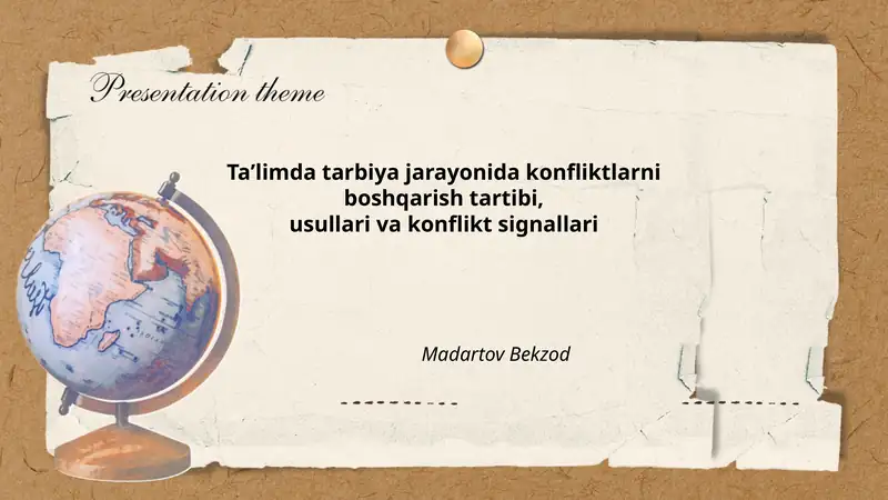 Taʼlimda tarbiya jarayonida konfliktlarni boshqarish tartibi, usullari va konflikt signallari