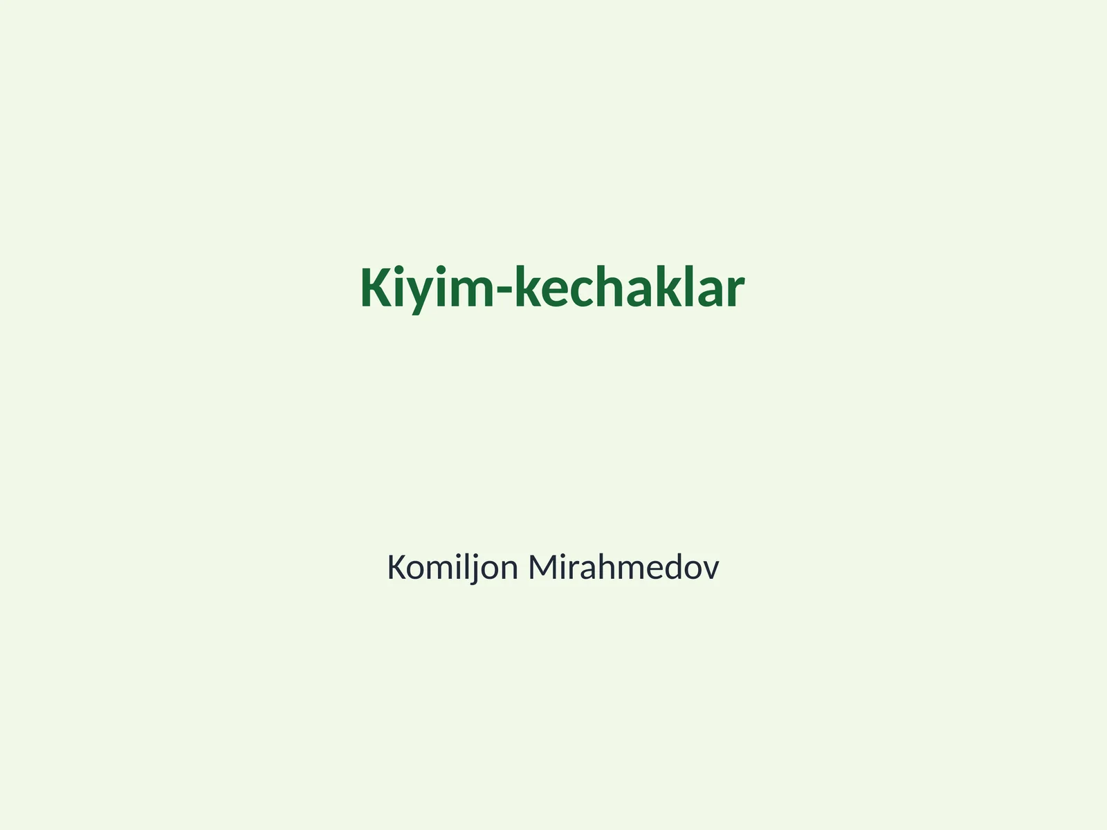 Kiyim-kechaklar