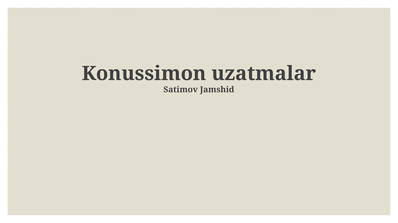 Konussimon uzatmalar