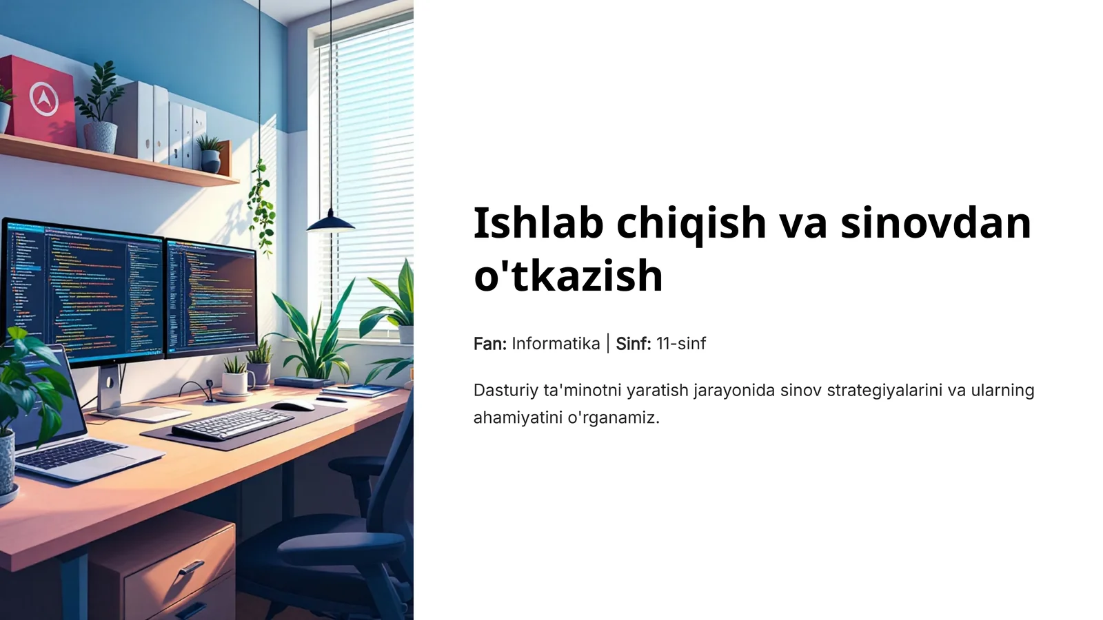 Ishlab chiqish va sinovdan o'tkazish