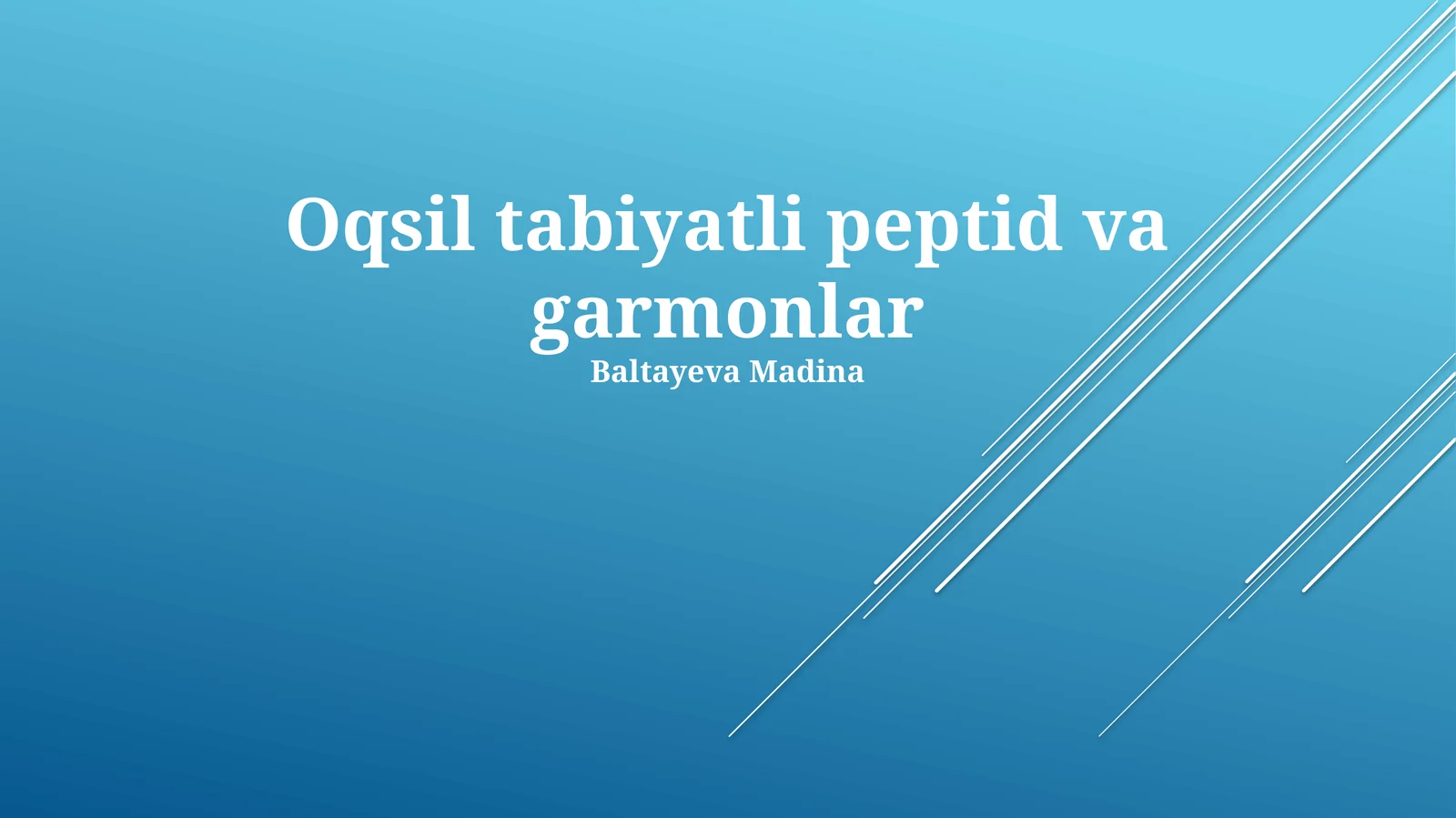 Oqsil tabiyatli peptid va garmonlar
