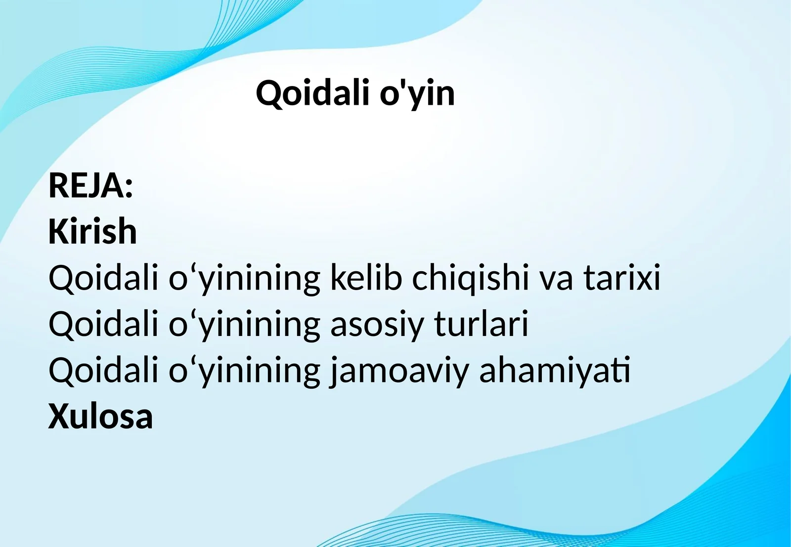 Qoidali o'yin