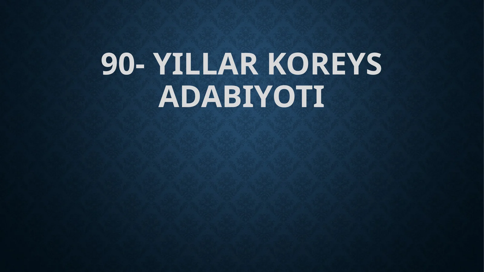 90- yillar koreys adabiyoti