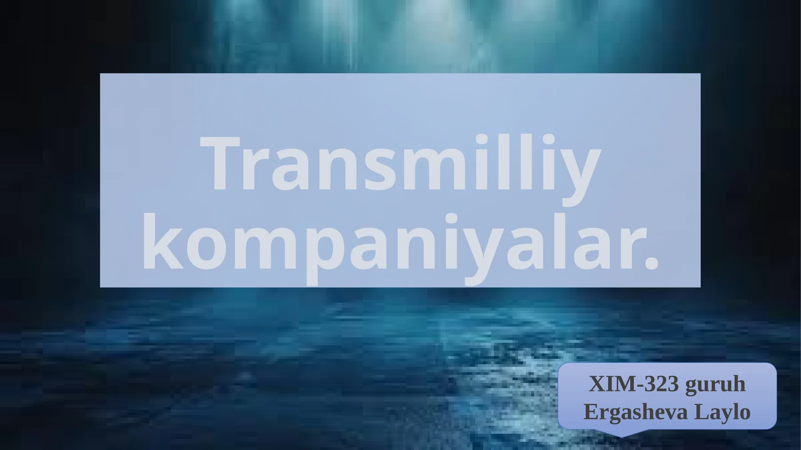 Taqdimot: Transmilliy kompaniyalar