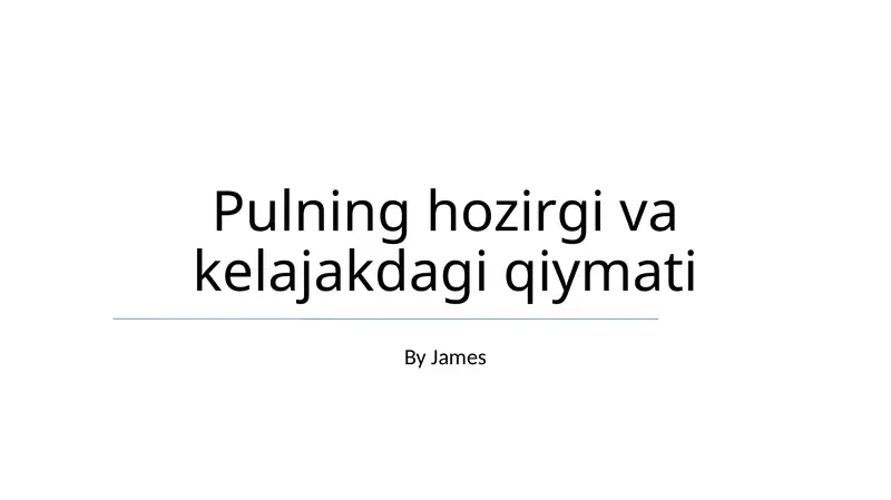Kelajakdagi Qiymat Qo'llanmalari