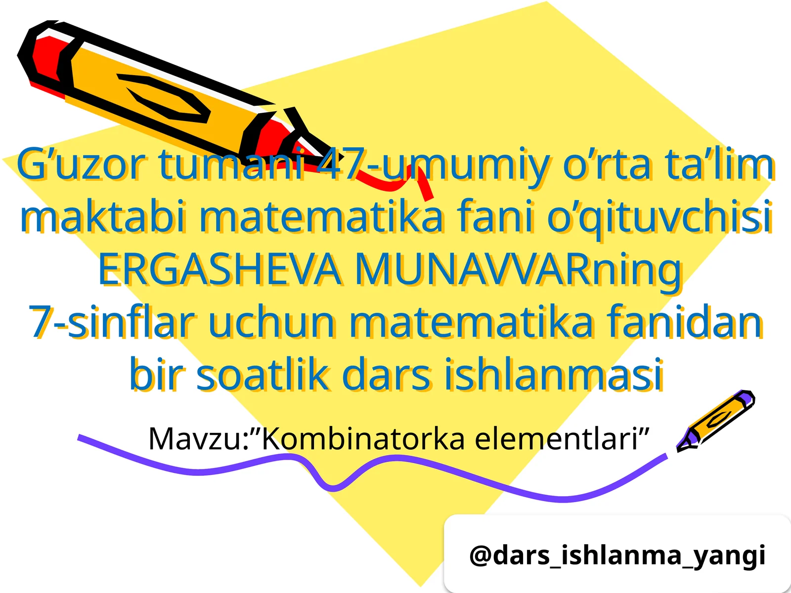 kombinatorika elementlari bo'yicha mavzular