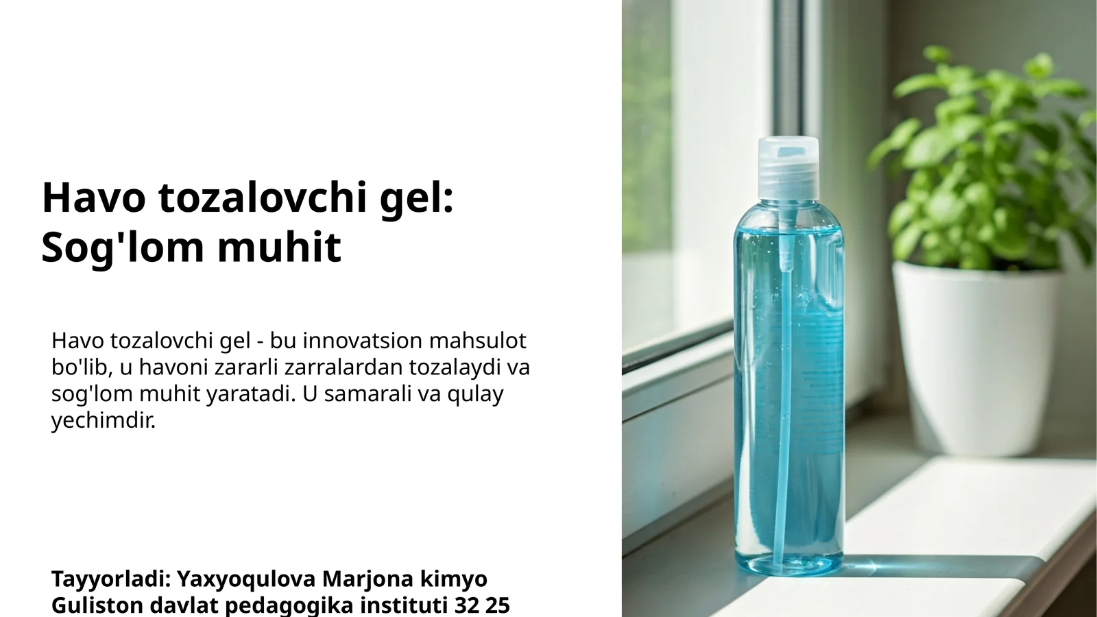 Havoni tozalovchi gel