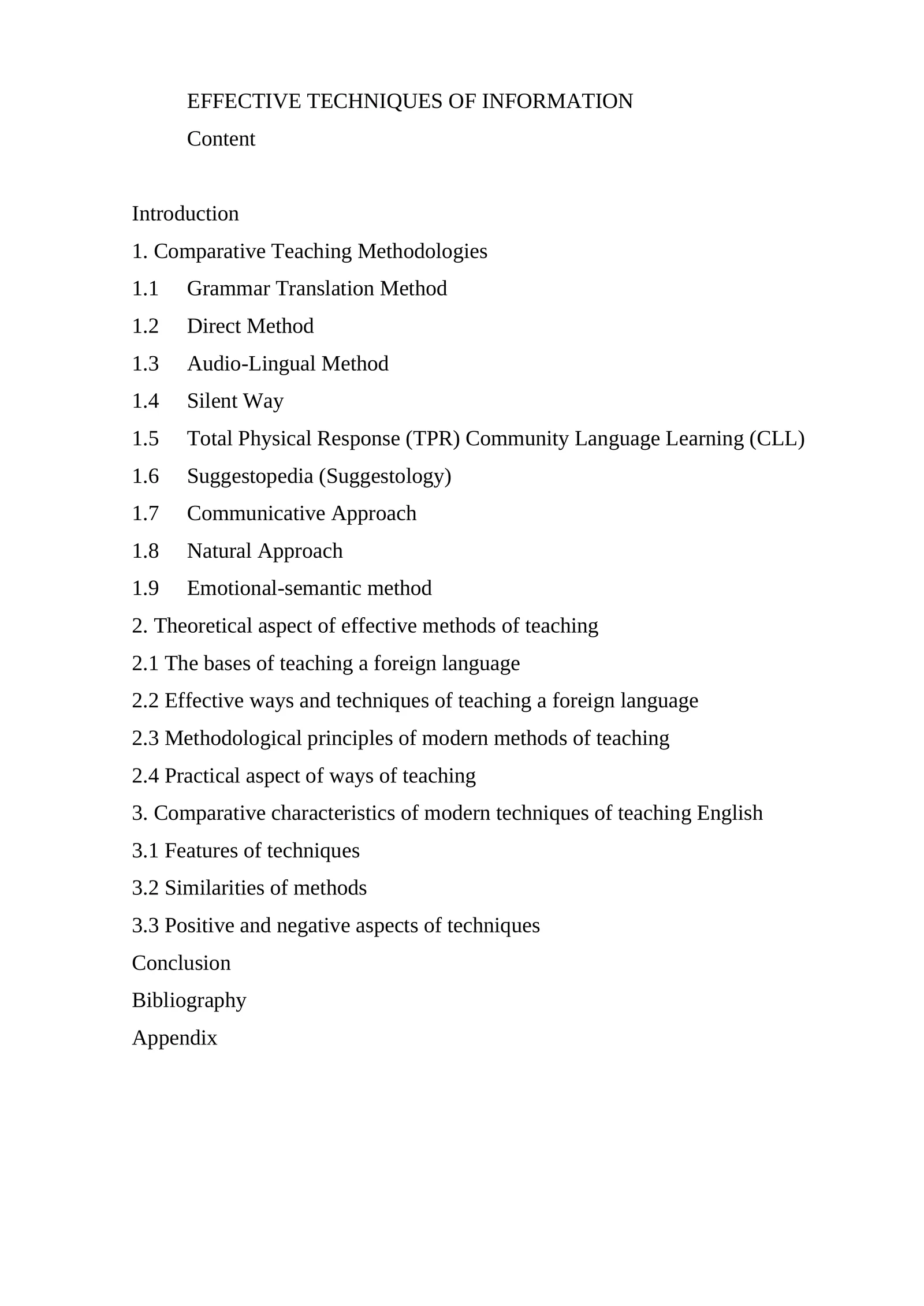 EFFECTIVE TECHNIQUES OF INFORMATION