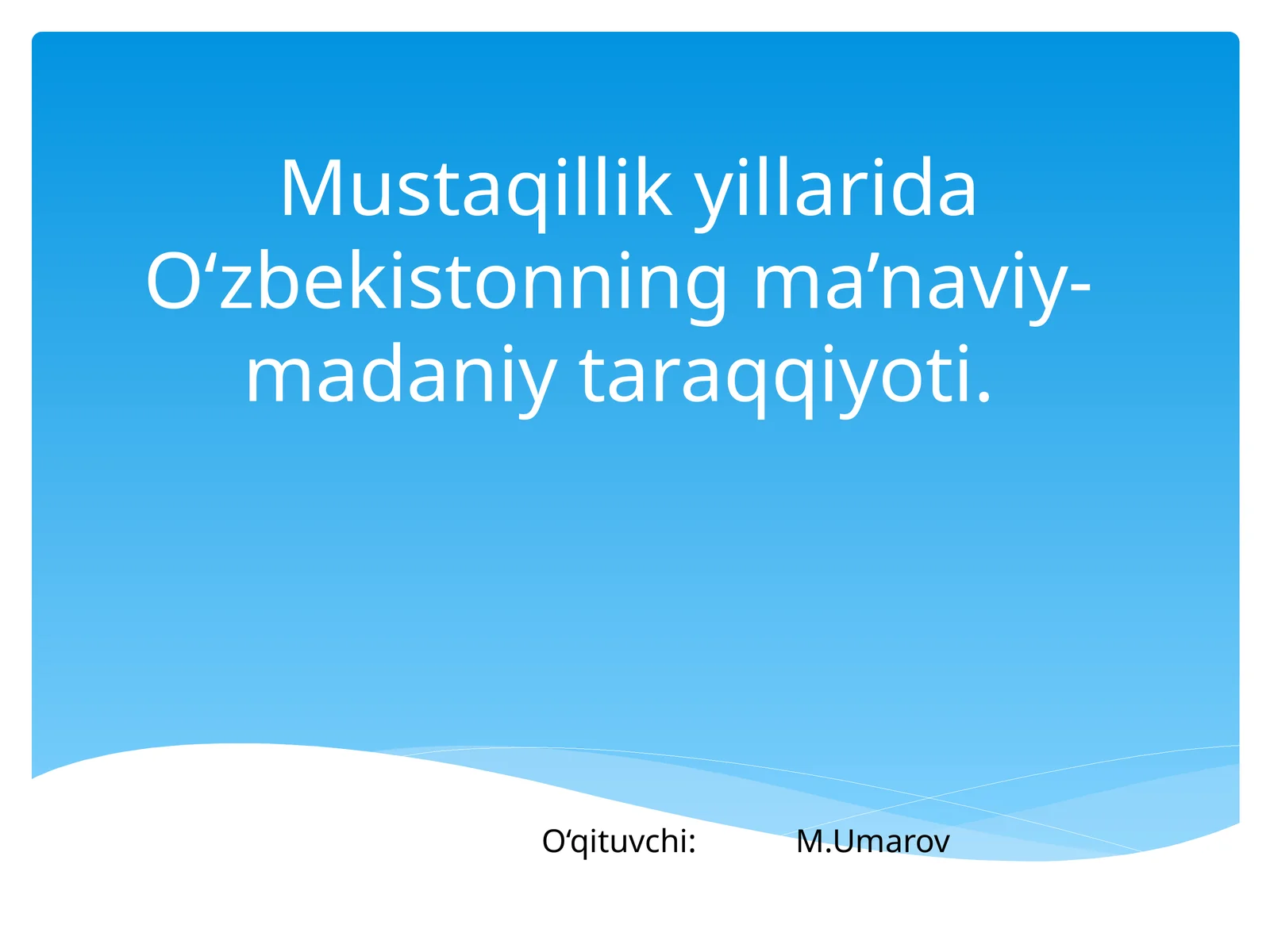 Ma'naviy merosning tiklanishi