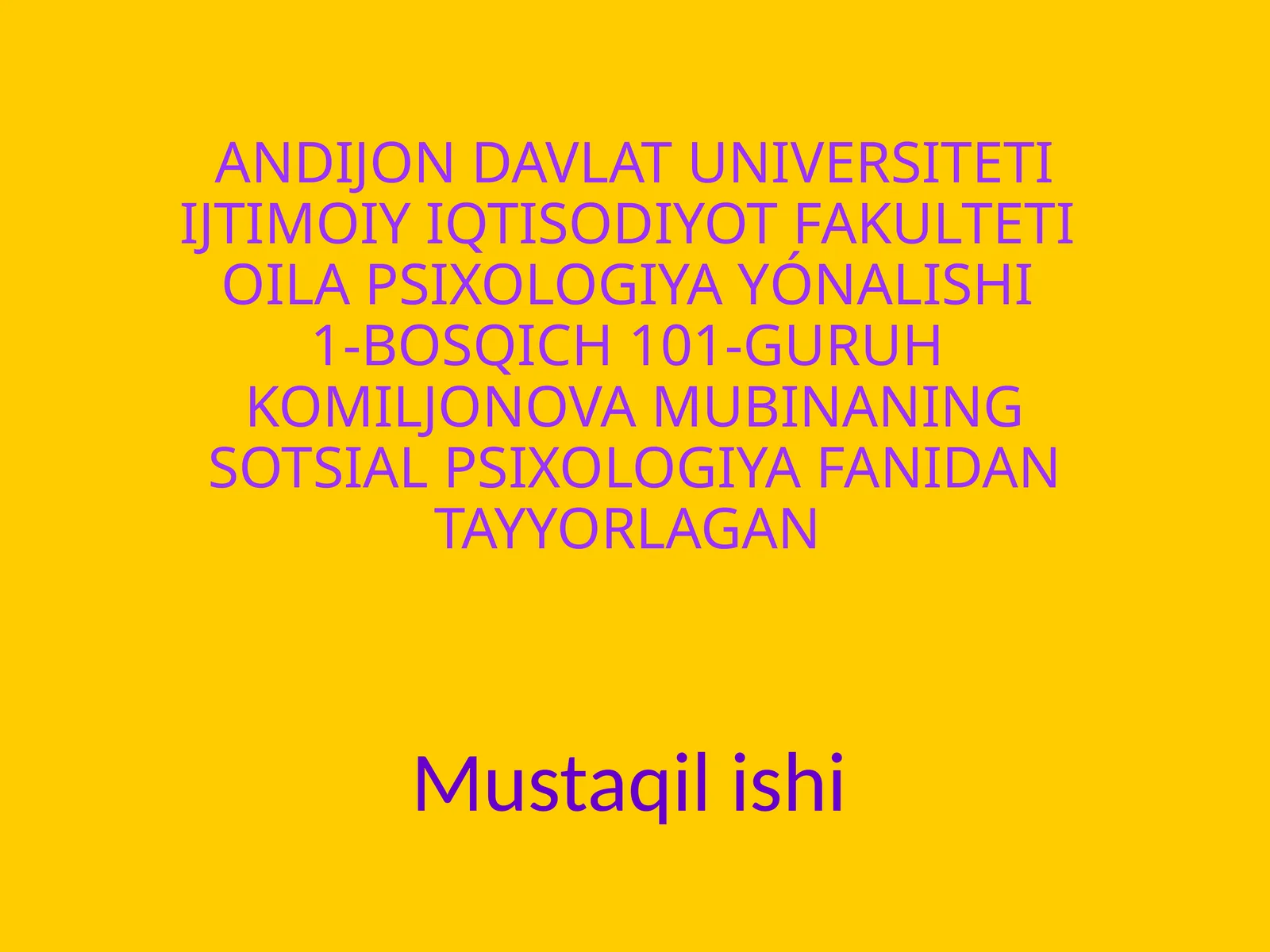 Mavzu: Gender psixologiyasi