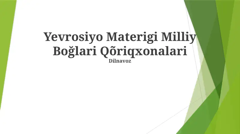 Yevrosiyo Materigi Milliy Boʻgʻlari Qo'riqxonalari - Dilnavoz