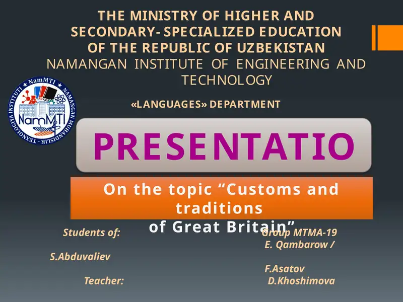 Customs and traditions of Great Britain