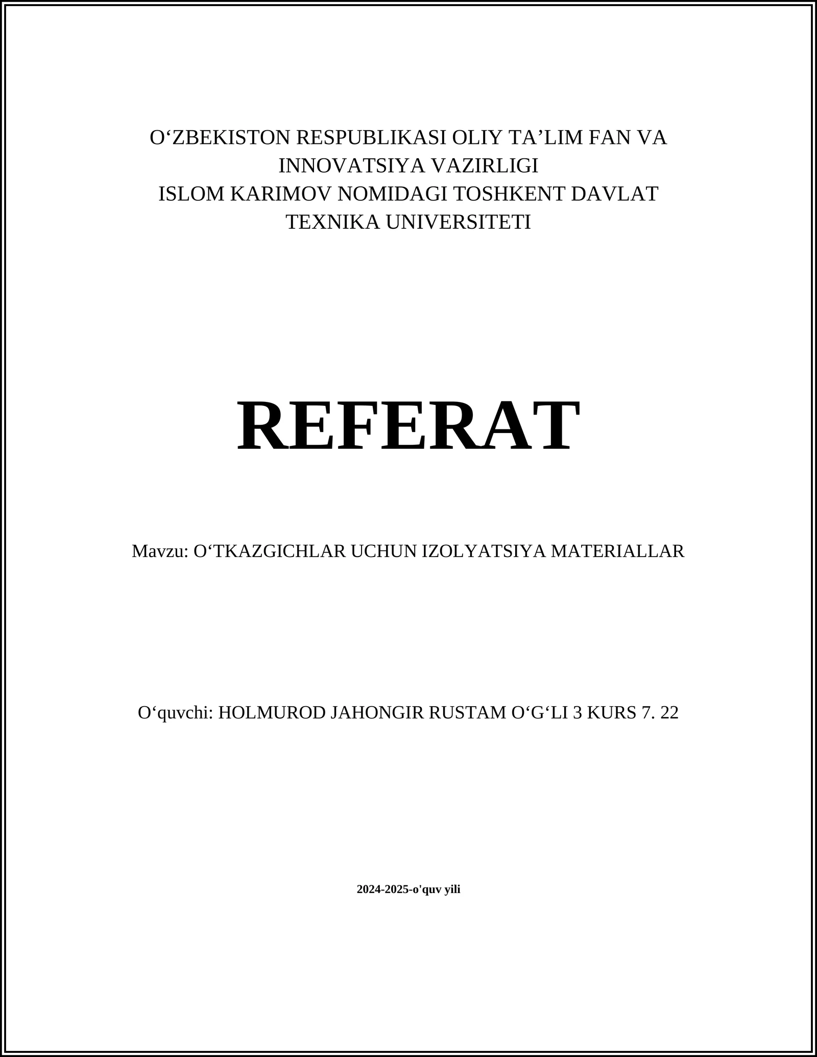 Izolyatsiya materiallari turlari