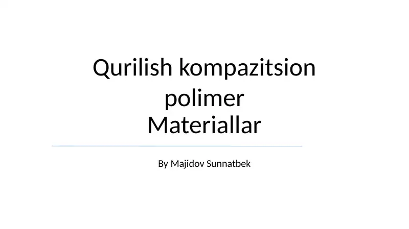 Qurilish kompazitsion polimer