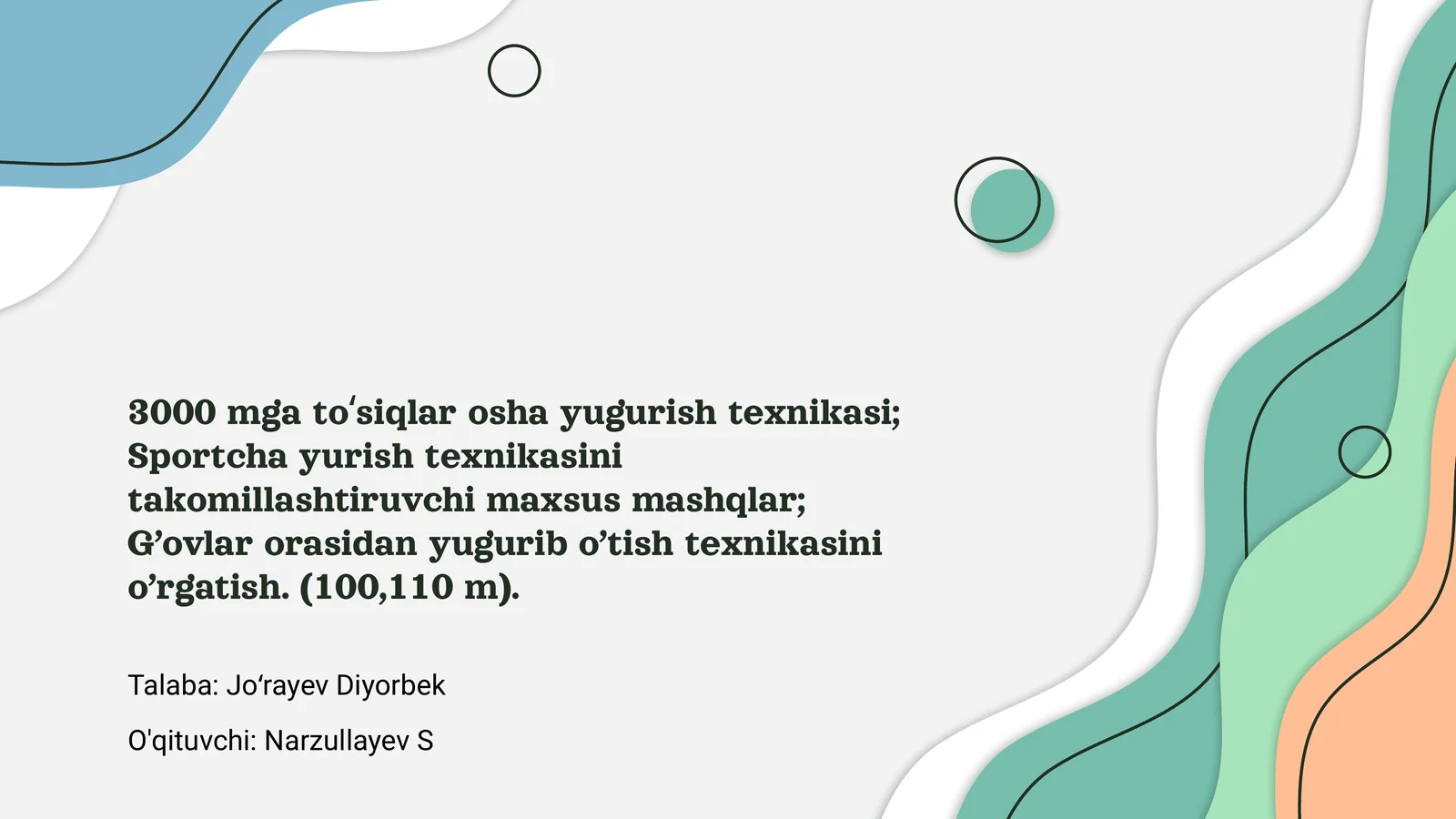 3000m To‘siqlar Yugurish Texnikasi