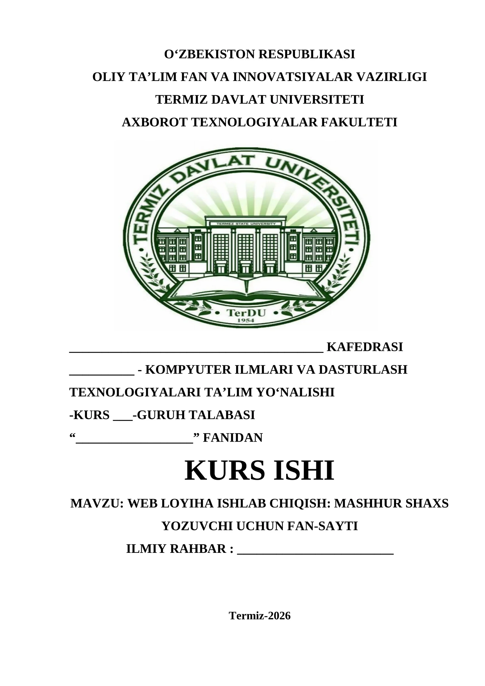 Mashhur shaxslar(yozuvchilar) fan sayti