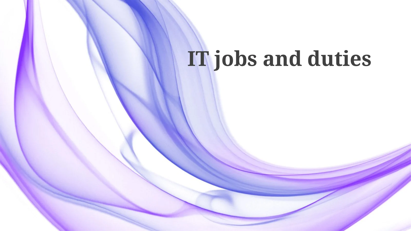 IT jobs and duties